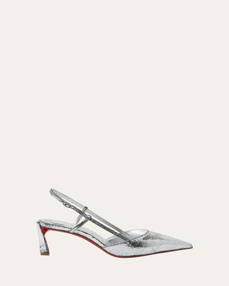 Condoroline Metallic Red Sole Slingback Pumps